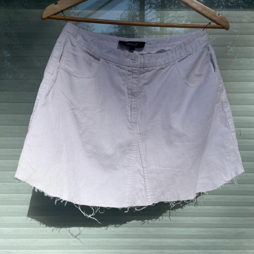 Women's White Corduroy Skirt